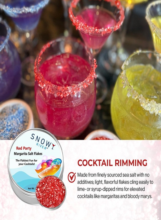 Snowy River Margarita Salt Flakes - Red Party (1x3oz Tin); Naturally Colored Premium Cocktail Rimming Salt; Margarita Rimming; Culinary & Dessert Decorating - Image 4